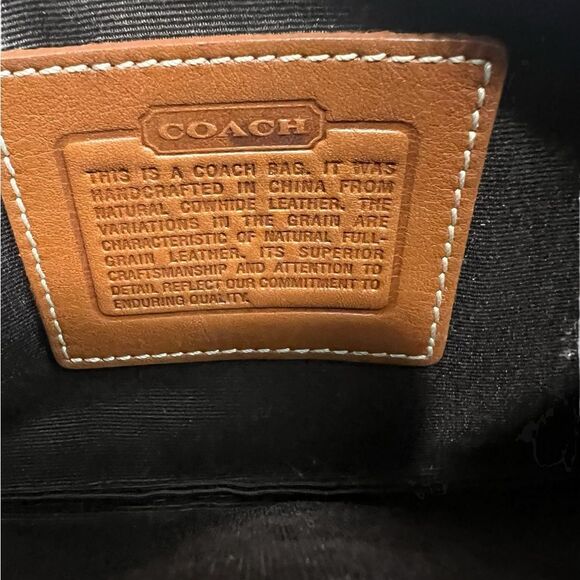 Vintage Coach Brown & Tan leather Wristlet with Zip top and Snap pouch - Picture 8 of 12